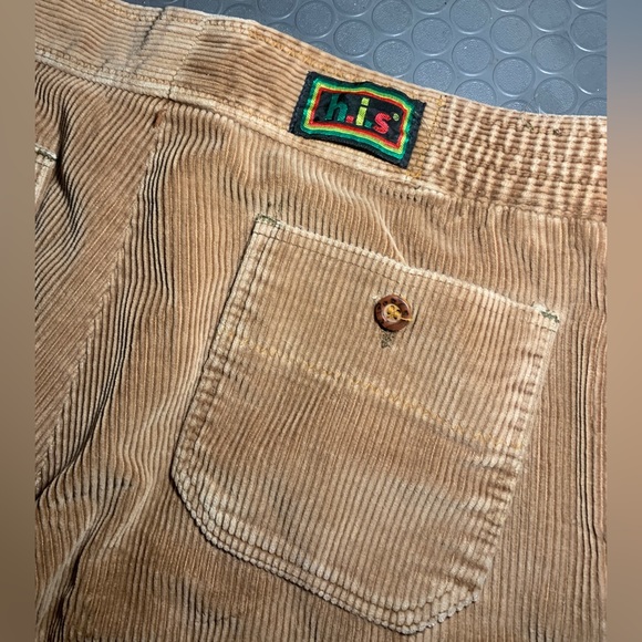 H.I.S. Vintage 1970’s Bell Bottom Flare Brown Corduroy Pants - Picture 7 of 9